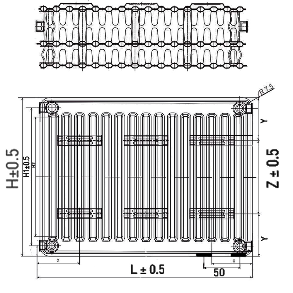 Стальной панельный радиатор STI Ventil Compact 21-500 - Белый — изображение 2