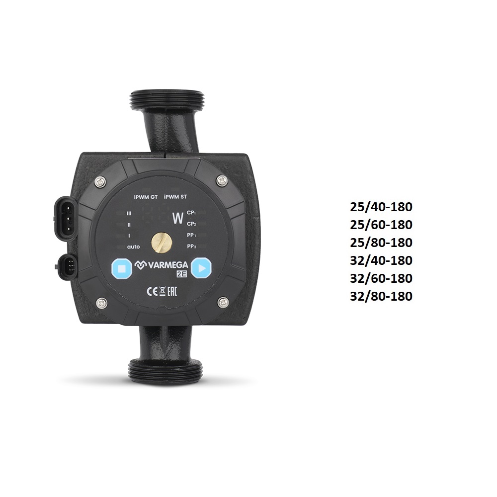 Энергоэффективныи циркуляционныи насос Varmega 2E с частотным регулированием, с гайками, кабелем и термоизоляцией