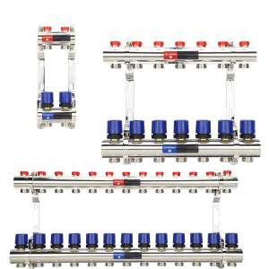 Распределительный коллектор Varmega VM158 для отопления с регулирующими и балансировочными клапанами